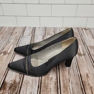 Evan Picone Womens Size 8 Black Suede Pointed Toe Slip On Flats